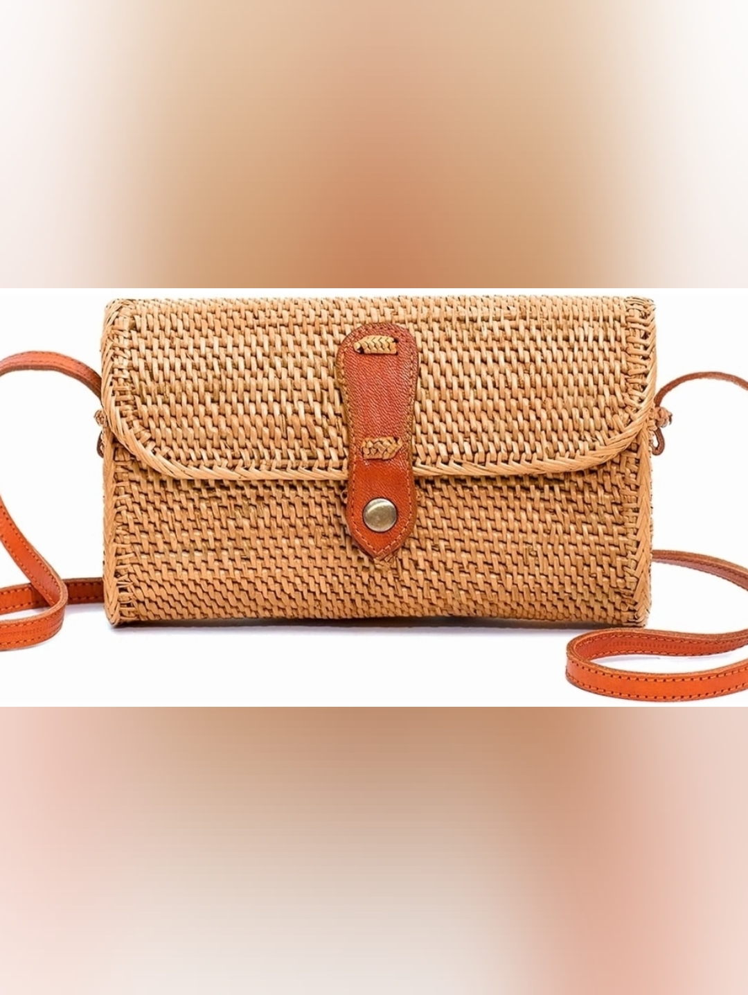 Boutique Rattan Sling Bag, Bali Woven Summer Purse, Vacation.